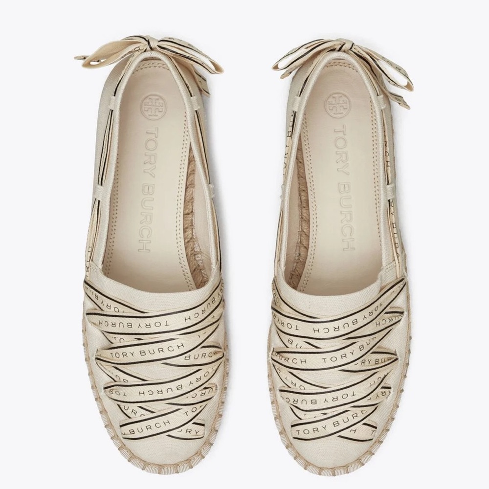 Tory Burch Beige Espadrille Flats